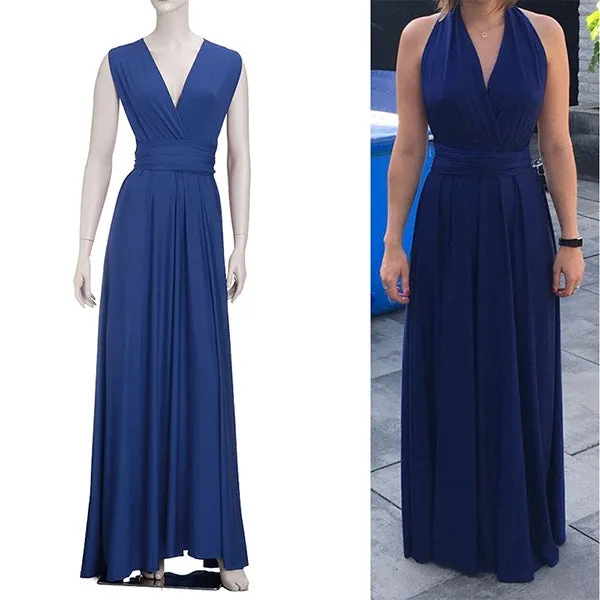 2017 Summer Women Maxi Dress Blue Beach Long Bandage Multiway Convertible Dresses Infinity Sexy Wrap Vestido longo Lady Dress