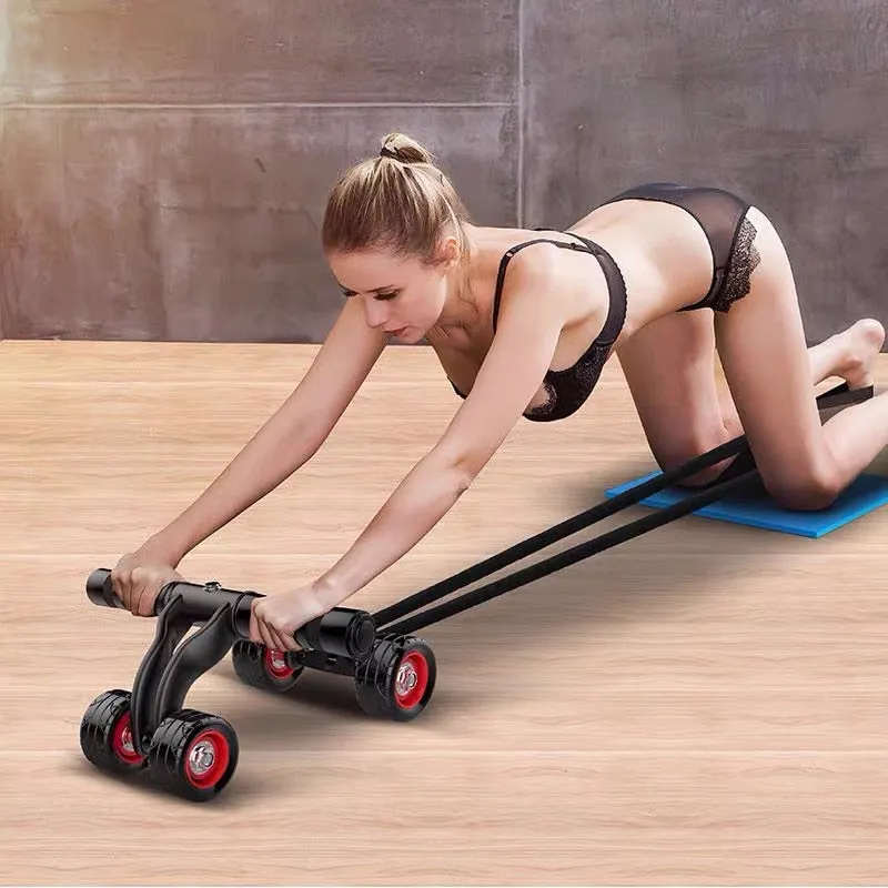 4-Wheel Abdominal Roller Muscle Trainer Home Fitness Ab Rollers Equipement.