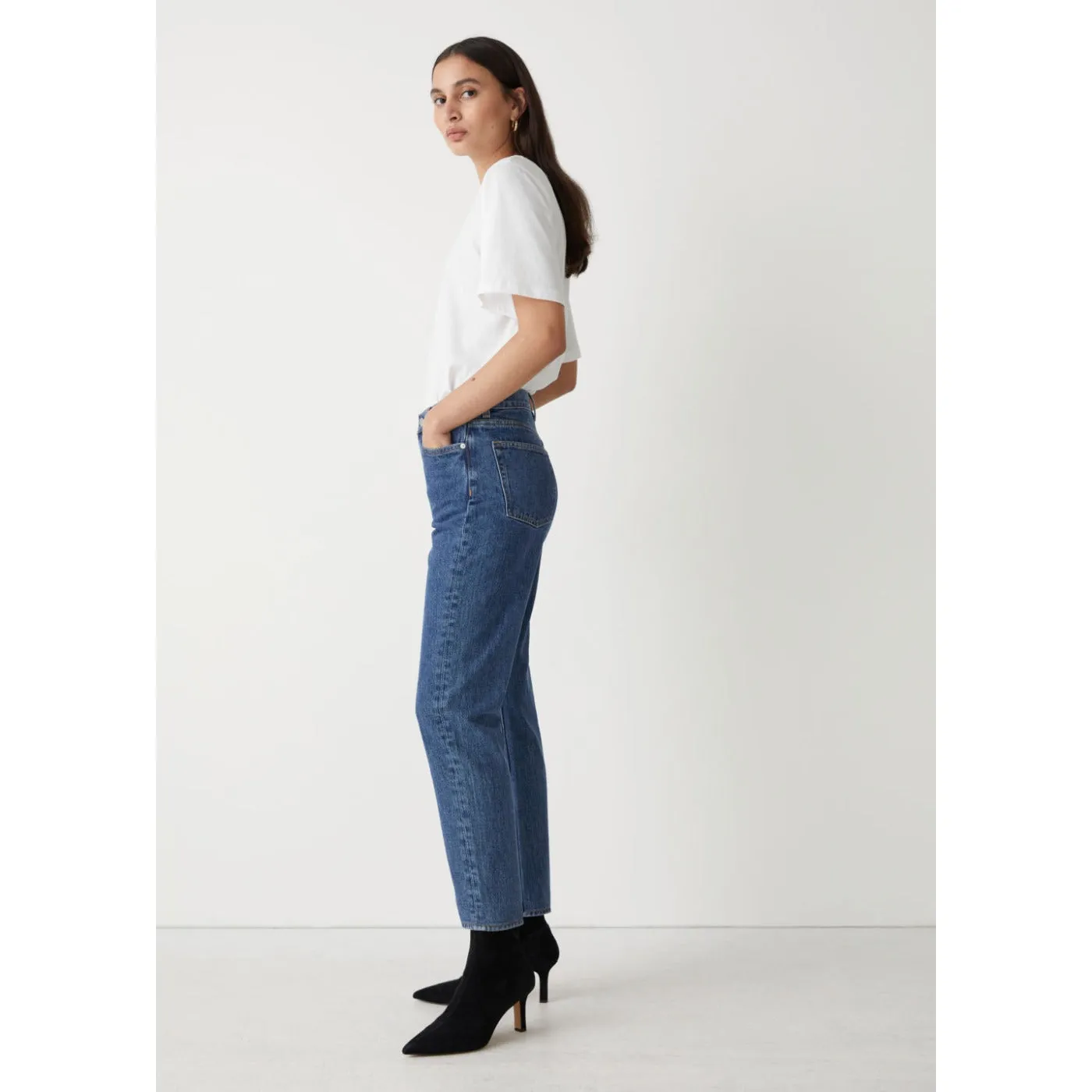 &OS High Waist Blue Cut Jeans