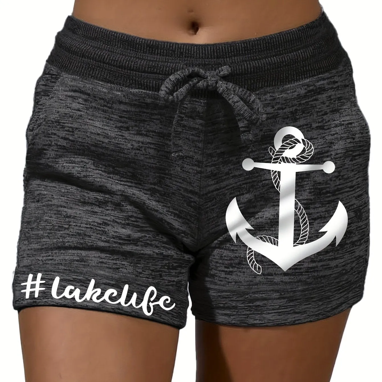 Anchor Print Lounge Shorts for Women Comfortable Elastic Waist Design