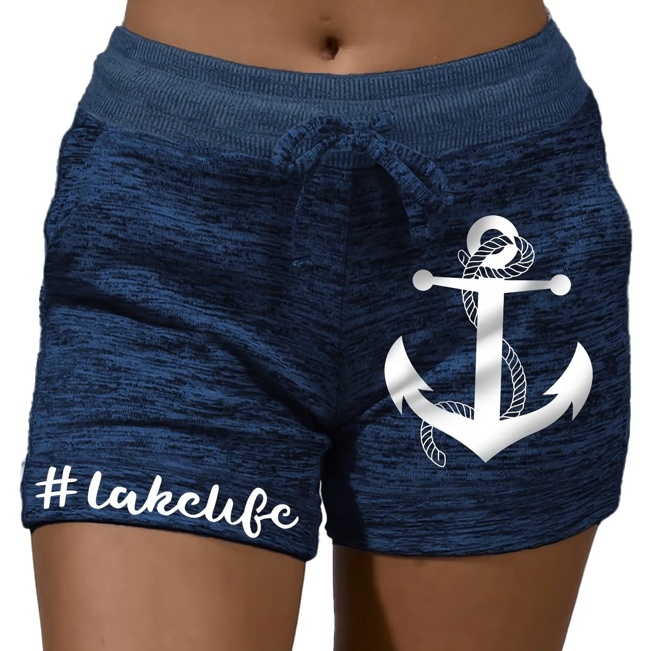 Anchor Print Lounge Shorts for Women Comfortable Elastic Waist Design