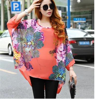 Blusas Women Blouses 2017 New Fashion Womens Casual Chiffon Blouse Summer Style 4XL 5XL 6XL Plus Size Women Chiffon Shirts Tops