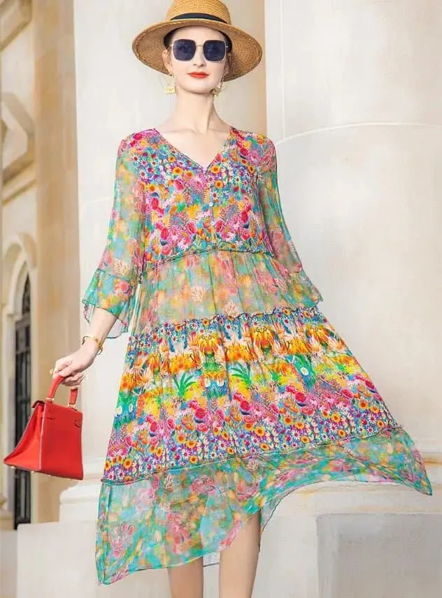 Boho Vintage Dresses Silk Summer Beach Wear That Is Sure To Get Noticed