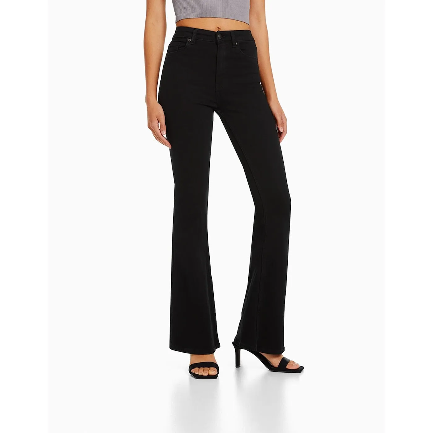 BSK High Rise Flare Black Jeans