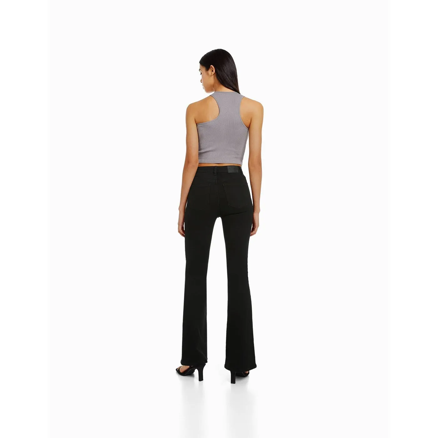 BSK High Rise Flare Black Jeans