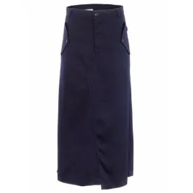 Comme Des Garçons Navy Asymmetric Maxi Skirt