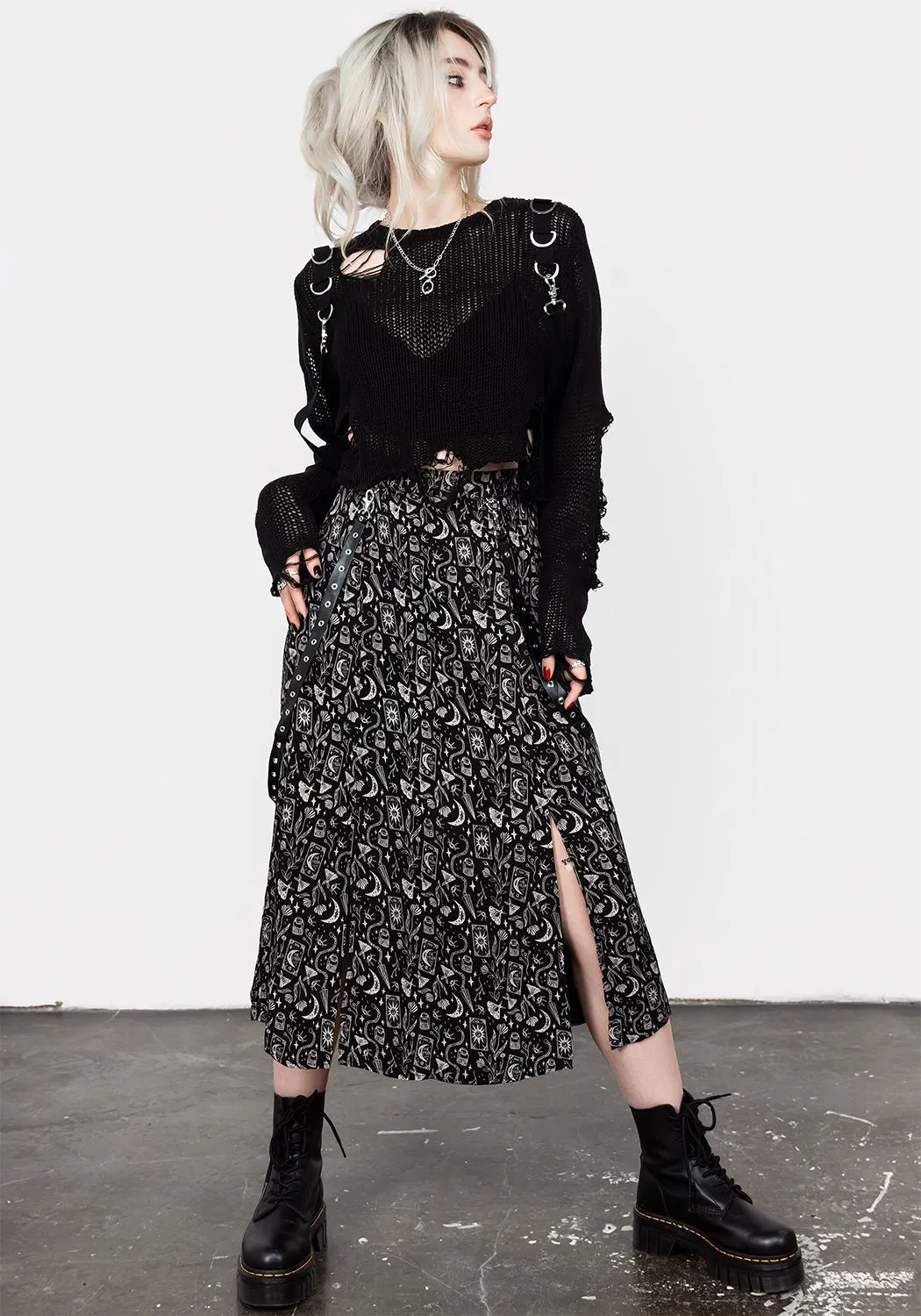 Craft PU Strap Midi Skirt