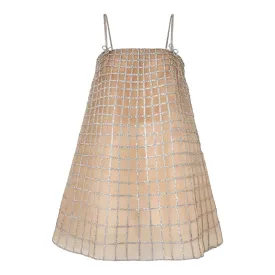 Crystal Grid Trapeze Dress