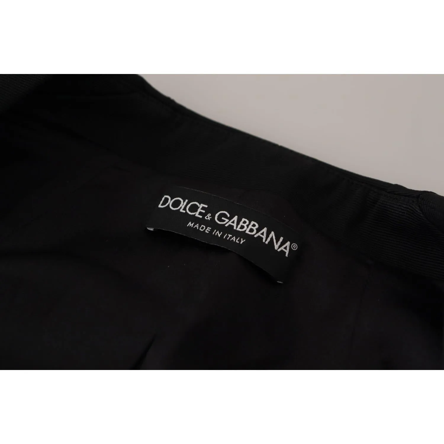 Dolce & Gabbana Sleek Black Snap Jacket with Silk Lining