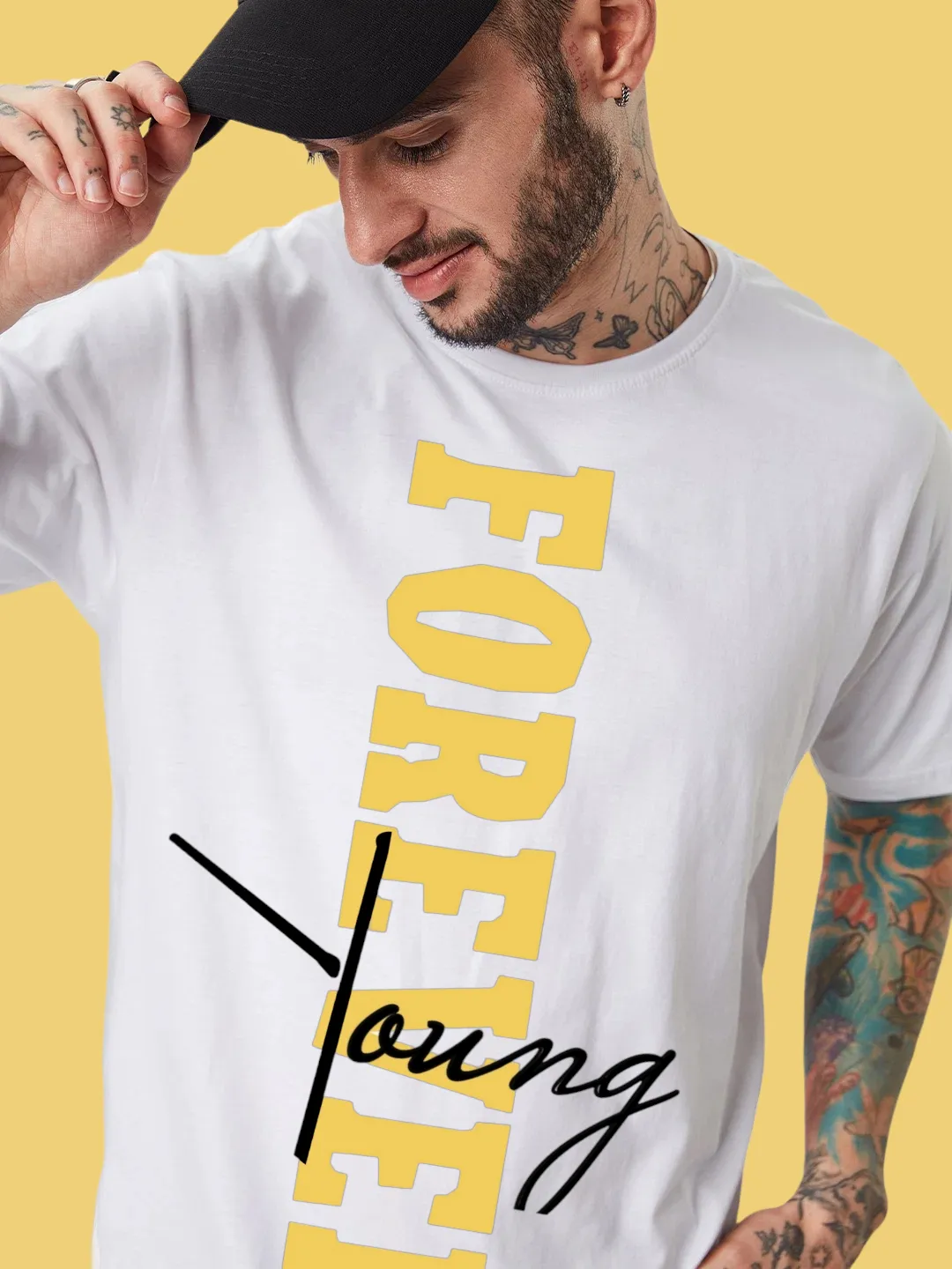 Forever Printed White Men's T-Shirt