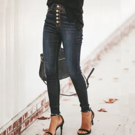 High Waist  Stretch Classic Jeans