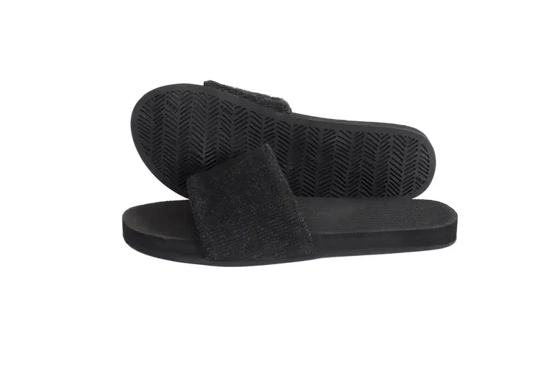 Indosole Recycled Fabric by Pable Slides Women Black/Ketapang