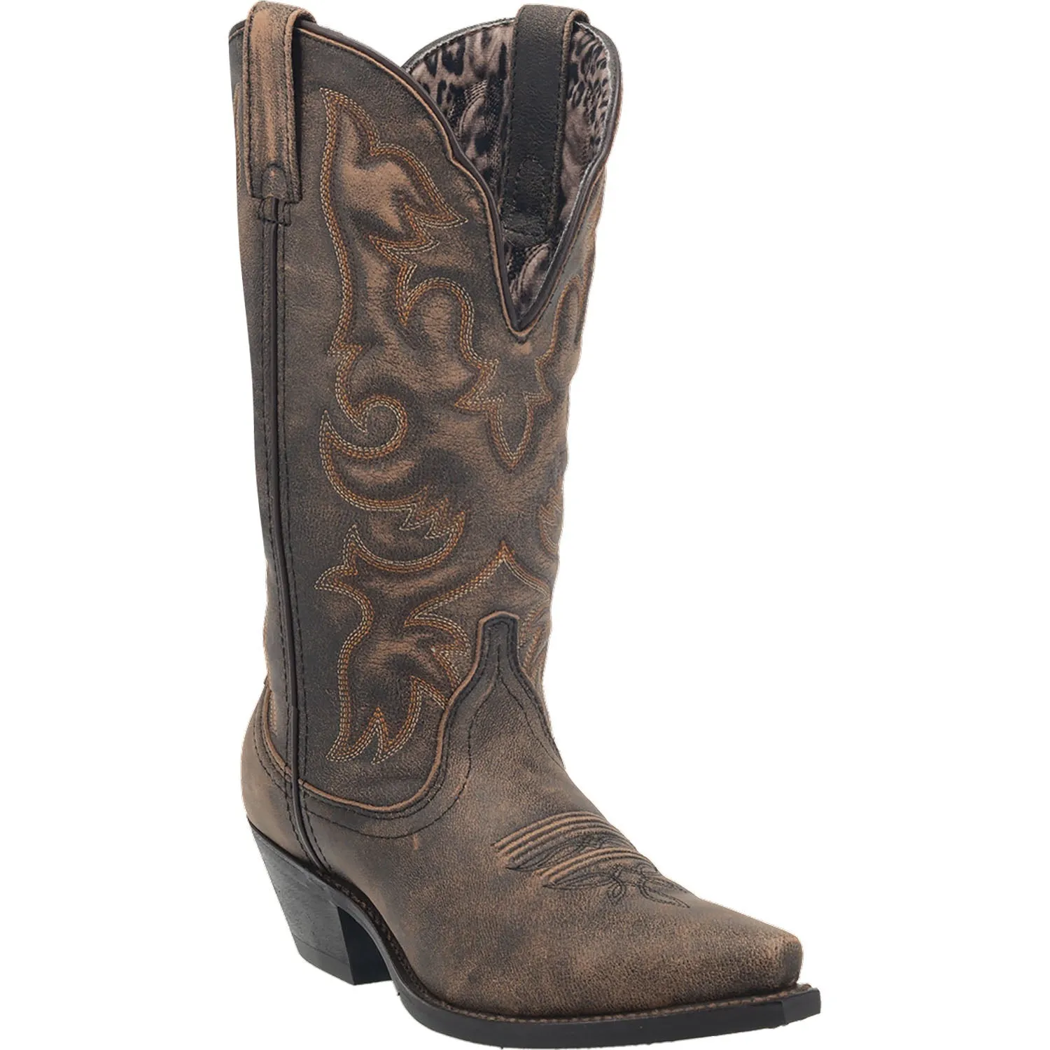 Laredo Womens Access Cowboy Boots Leather Black/Tan