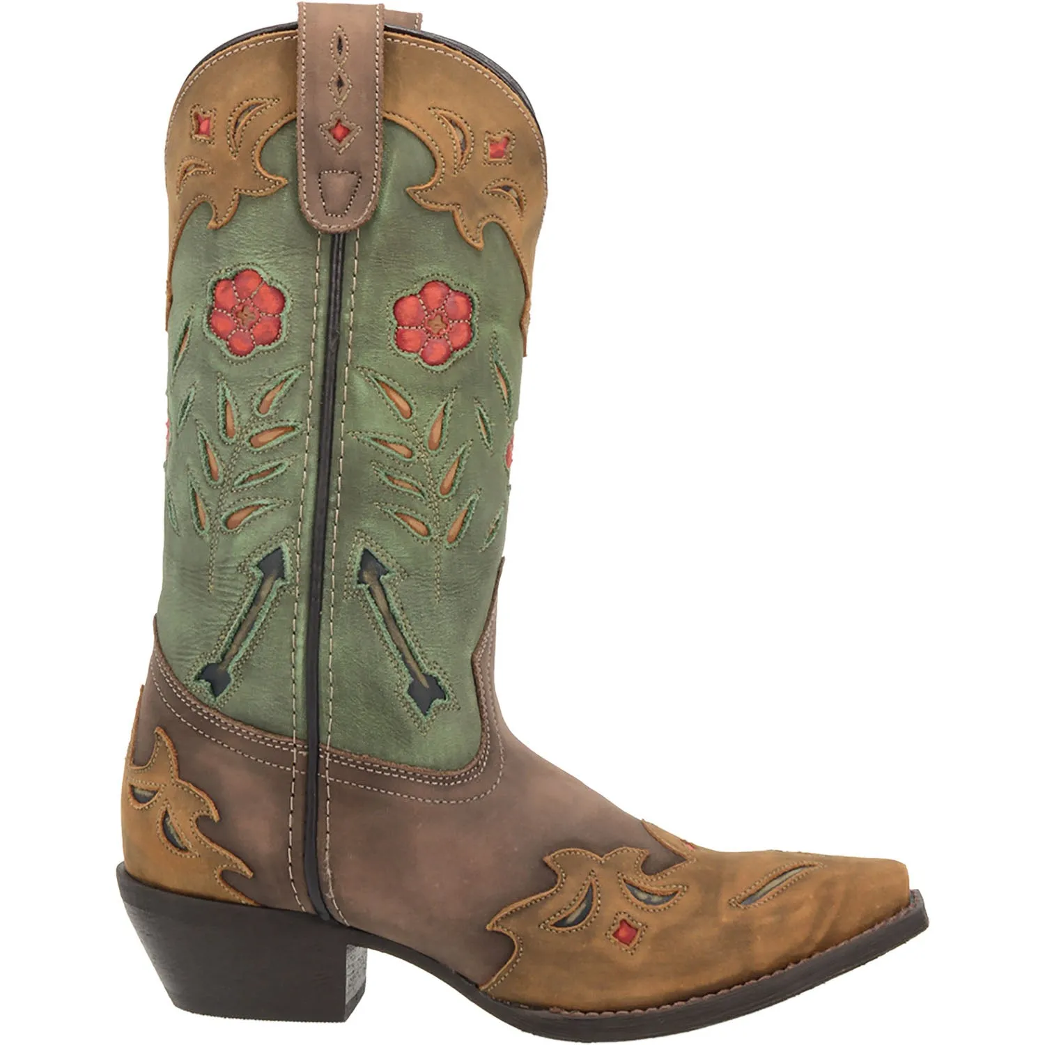 Laredo Womens Miss Kate Cowboy Boots Leather Brown/Teal