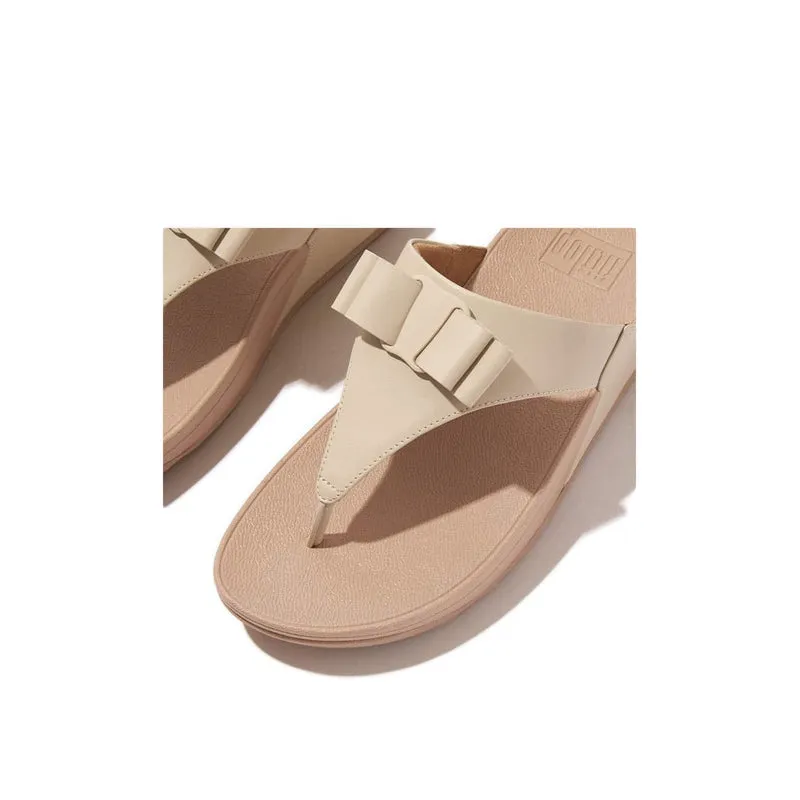 LULU BOW LEATHER TOE-POST SANDALS