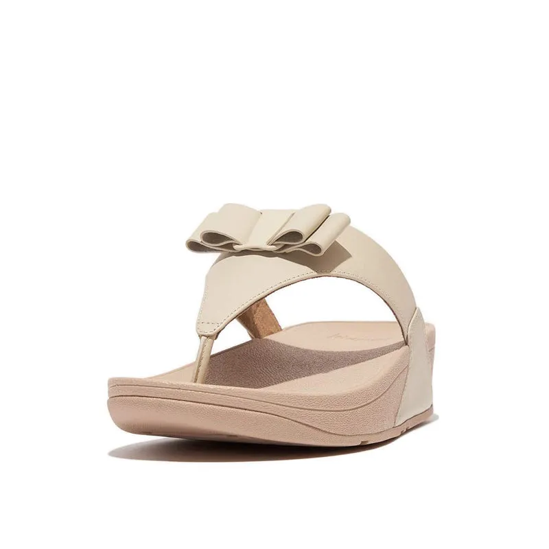 LULU BOW LEATHER TOE-POST SANDALS