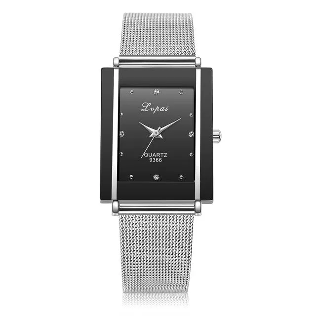 Lvpai Brand Silver Ladies Wristwatch Watch Luxury Rectangle Casual Watches Women Dress Casual Wristwatch Lady Quartz-Watch Clock