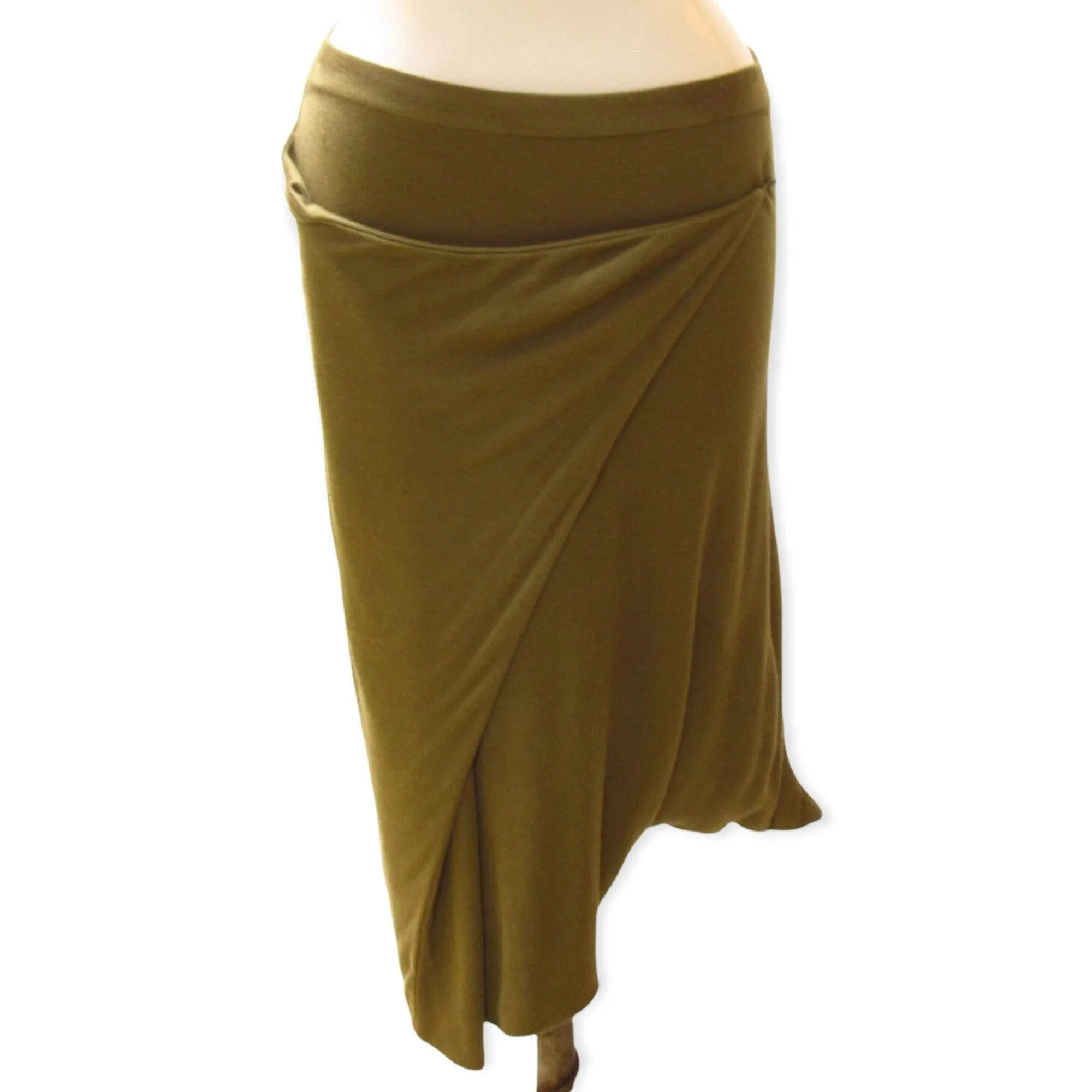 Maison Martin Margiela Olive Wrap Front Skirt