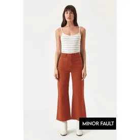 (Minor Fault) Orange Twill Wide Leg Jeans