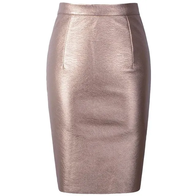 Neophil 2017 Sexy Faux Fur Leather Pu High Waist Midi Women Pencil Skirts Pink Office Wrap Bodycon Short Girls Tutu Saia S08019