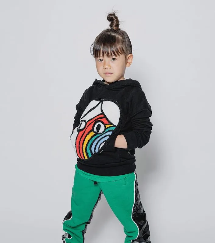 NUNUNU Rainbow Dude Patch Hoodie Black