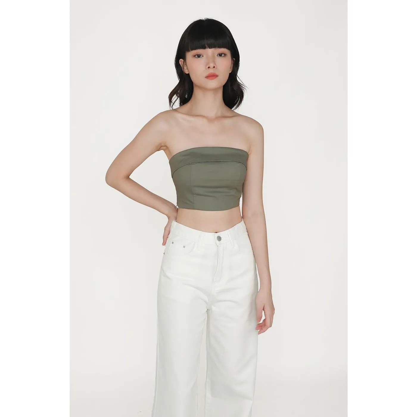 OffWhite Mid Rise Wide Leg Jeans