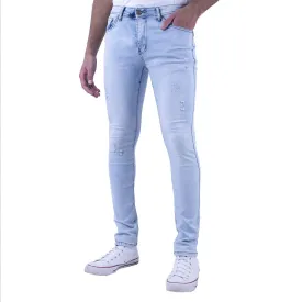 Recess Denim Collection Light Blue Ripped Jeans Skinny Fit Stretch Material