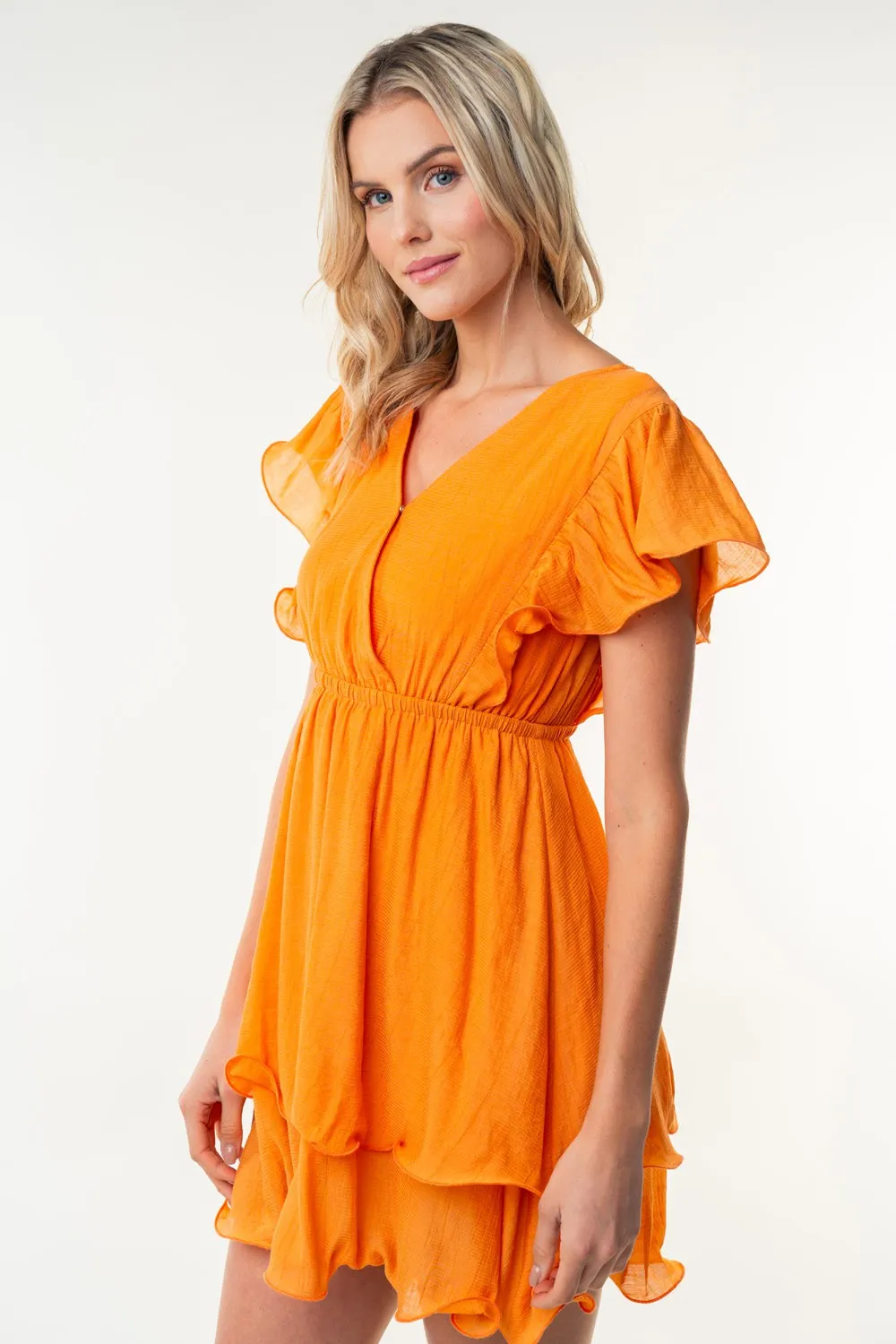 Short Sleeve Woven Layered Dress