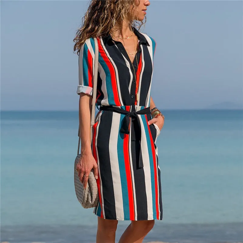 Summer Chiffon Boho Beach Dresses Women Casual