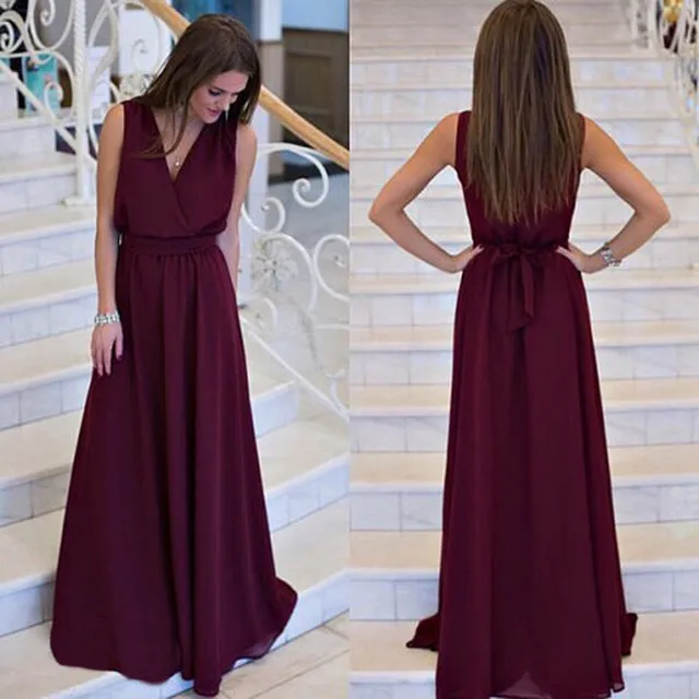 Summer Women dress Sexy Long Party Dresses 2016 Sleeveless Elegant Casual Pleated Chiffon Maxi Dress Vestido robe New Plus Size