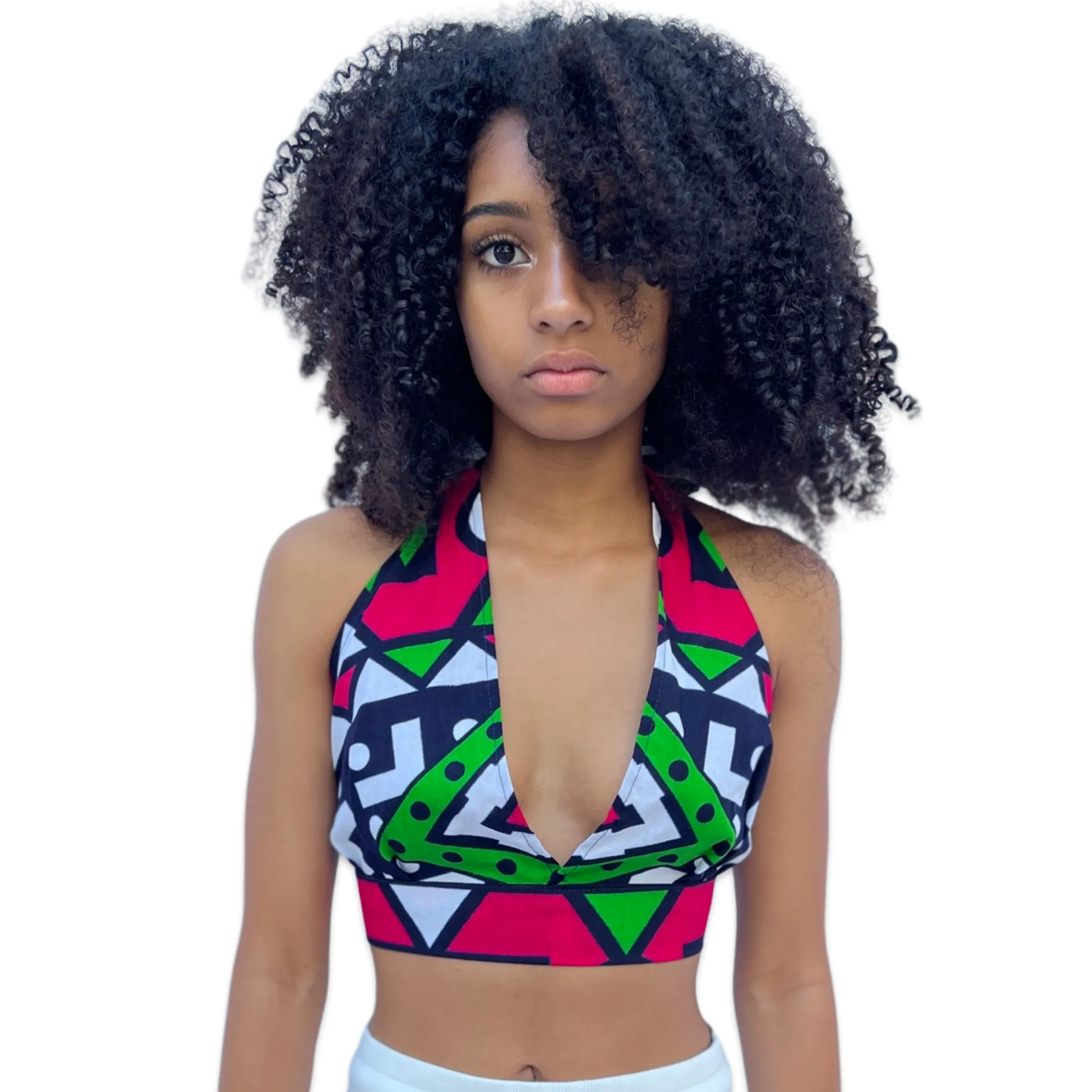 The Chroma Collection Halter Top - Strawberry and Green