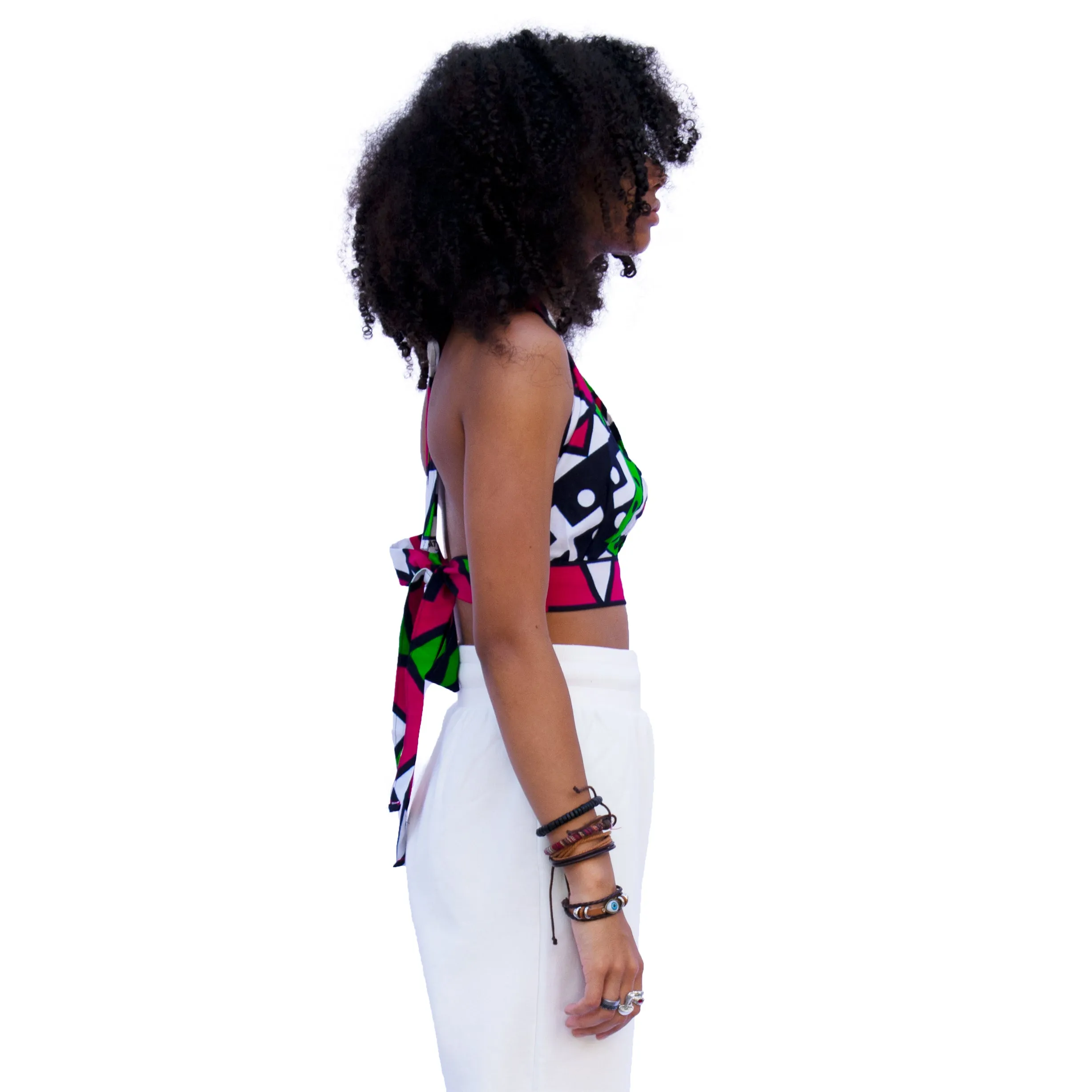 The Chroma Collection Halter Top - Strawberry and Green