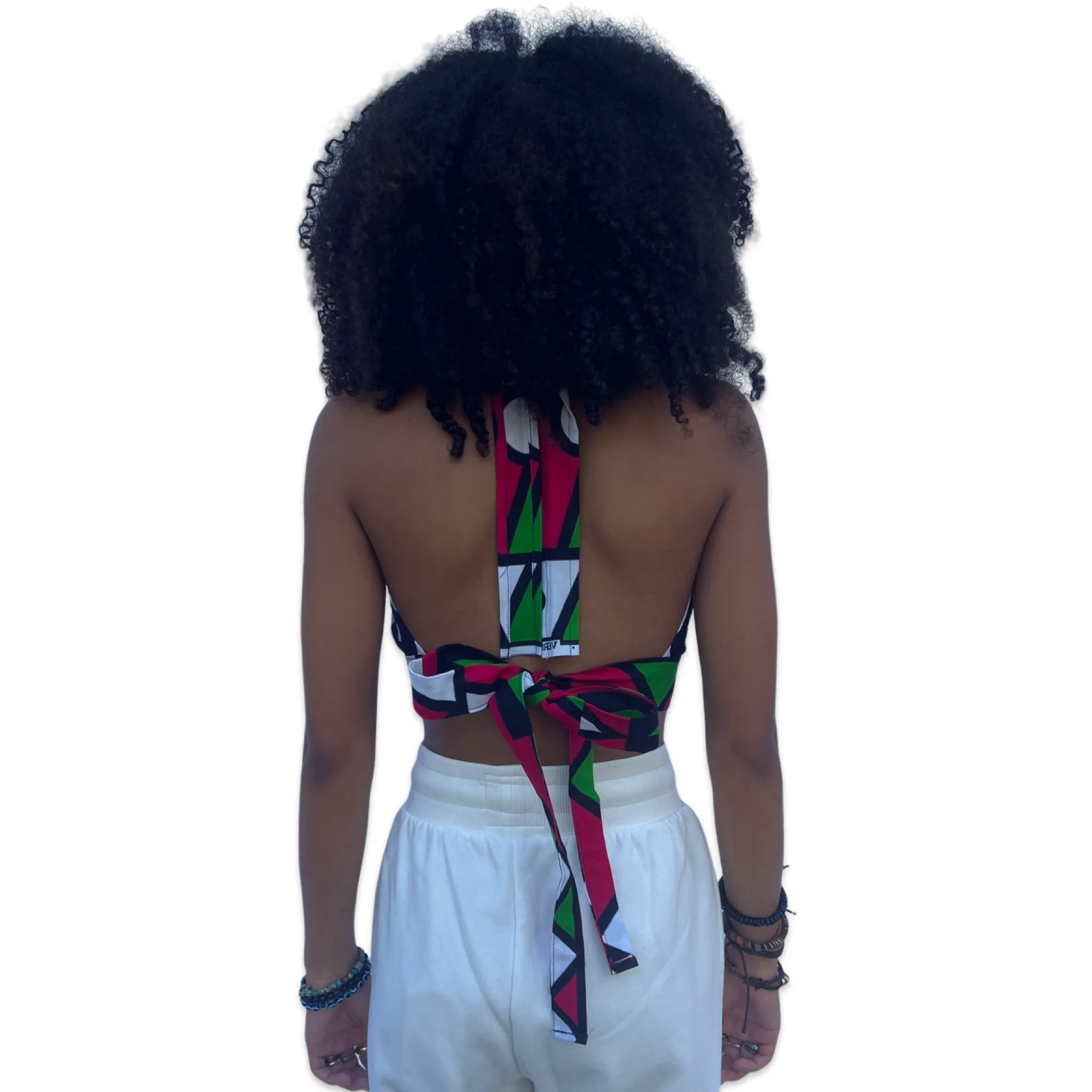 The Chroma Collection Halter Top - Strawberry and Green