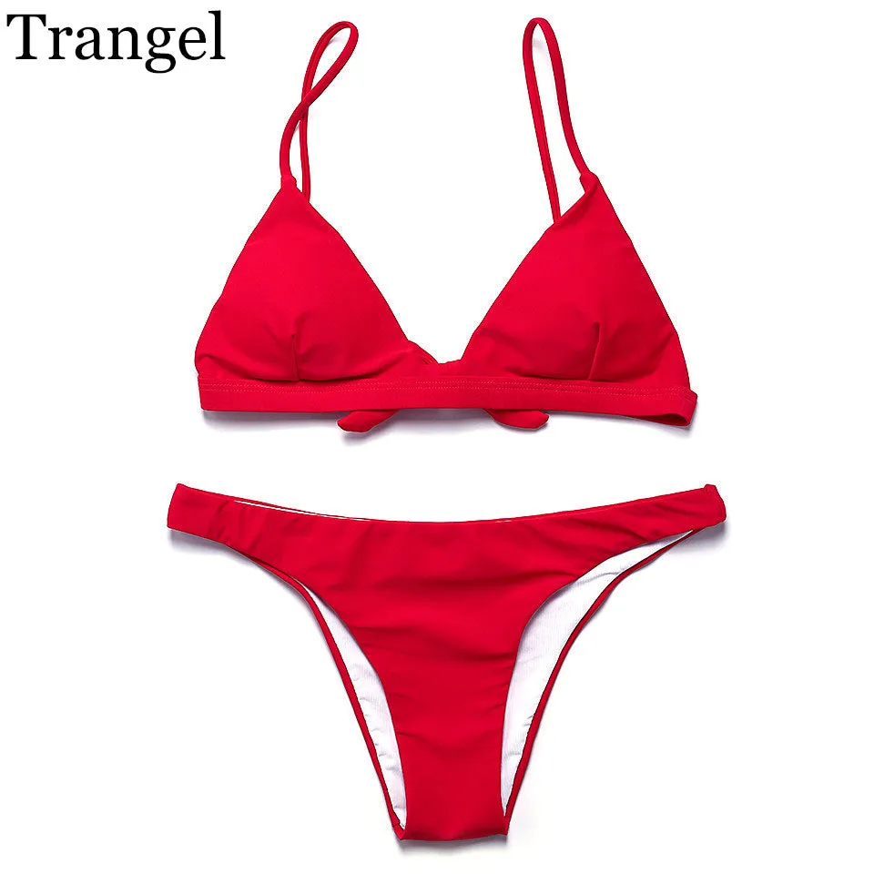 Trangel bikini 2017 women swimsuit bikini solid bikinis sexy brazilian bikini low waist swimwear swimsuits EG017