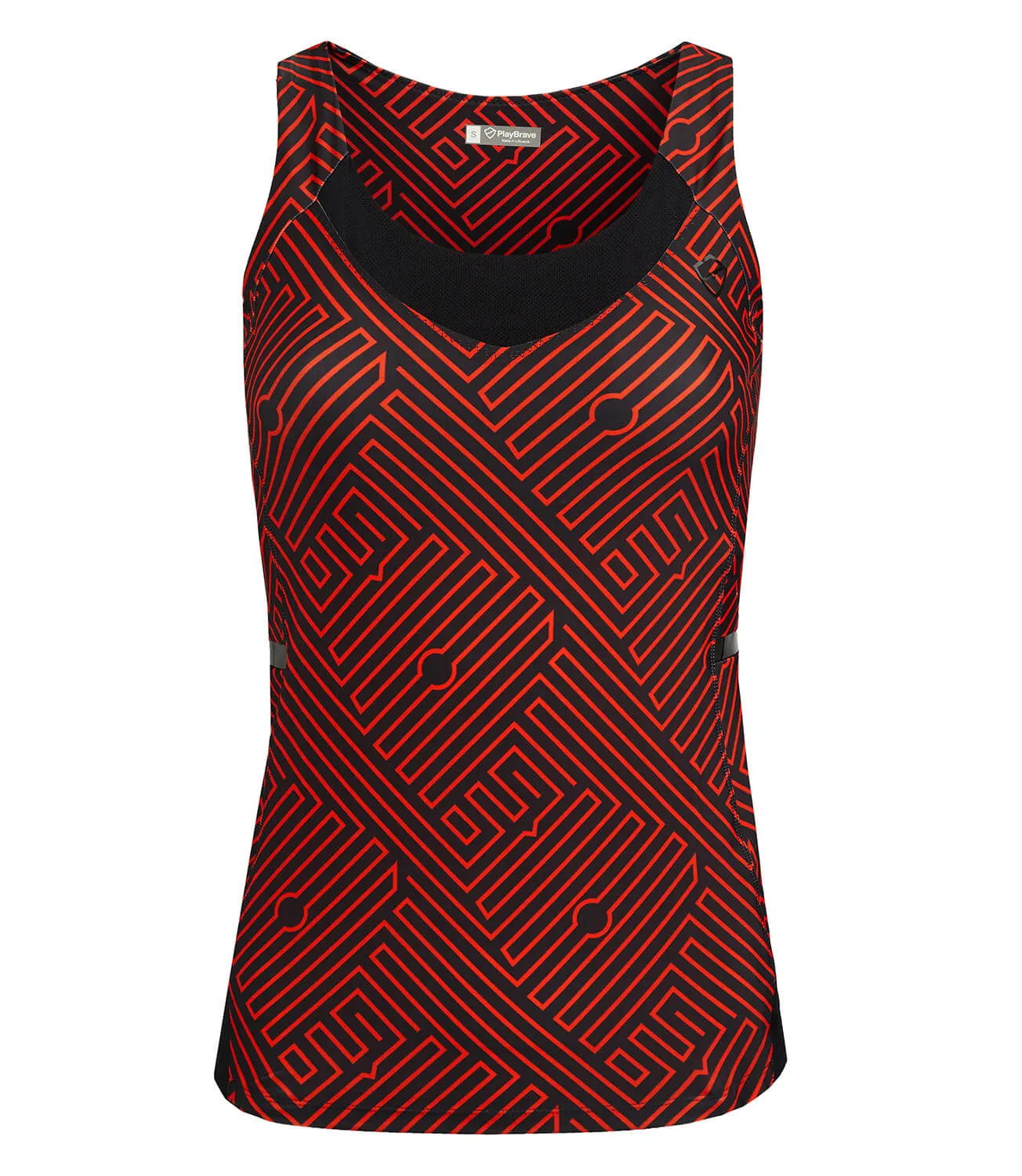 Veronica Padel Performance Vest - Black Flame Print