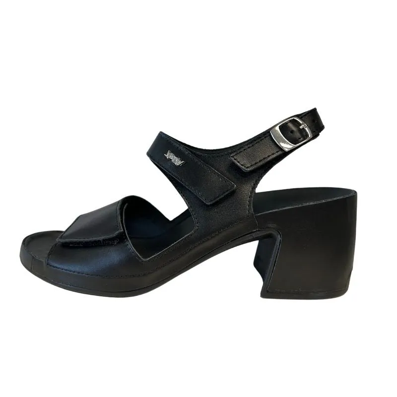 Vital Cara Nappa Black Women's Block Heel Sandals