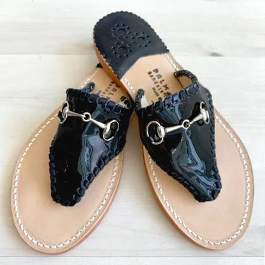 Wellington Black Patent / Black (Silver Buckle)