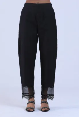 Women Black Cotton Pant