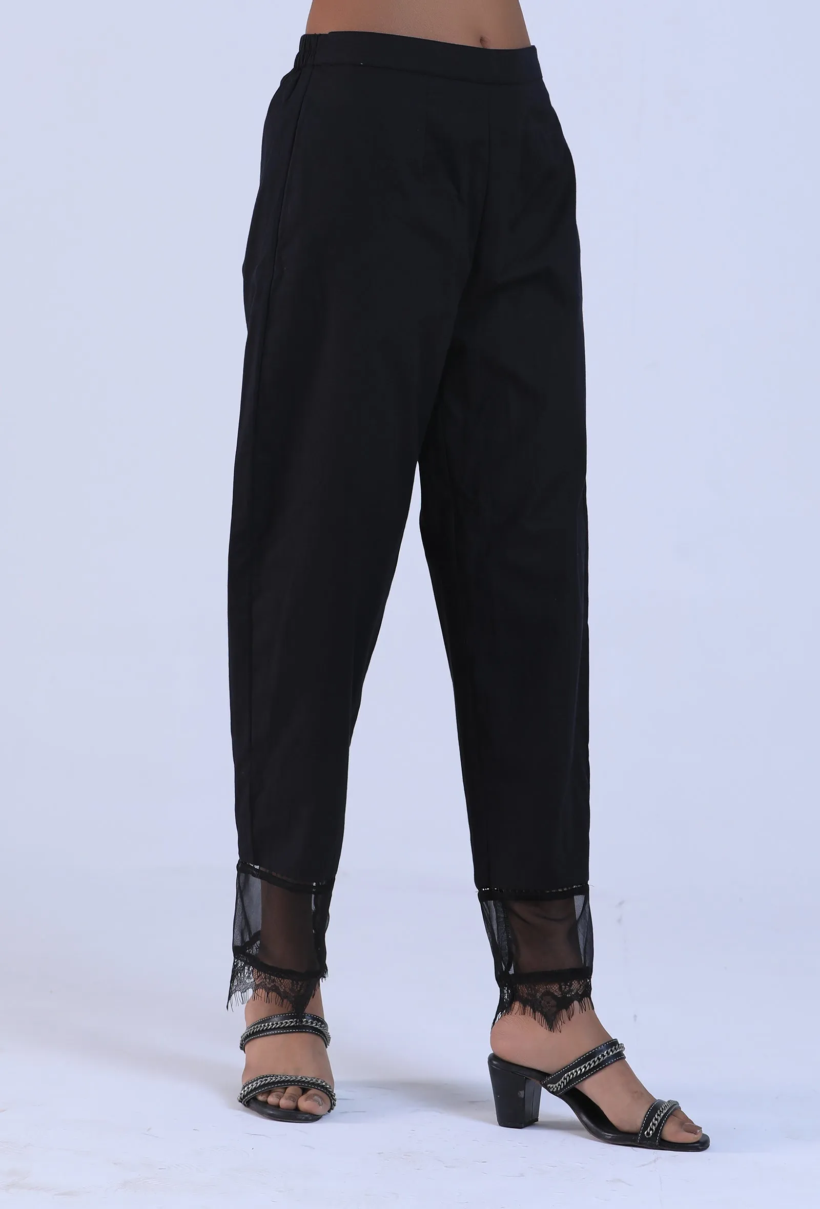 Women Black Cotton Pant