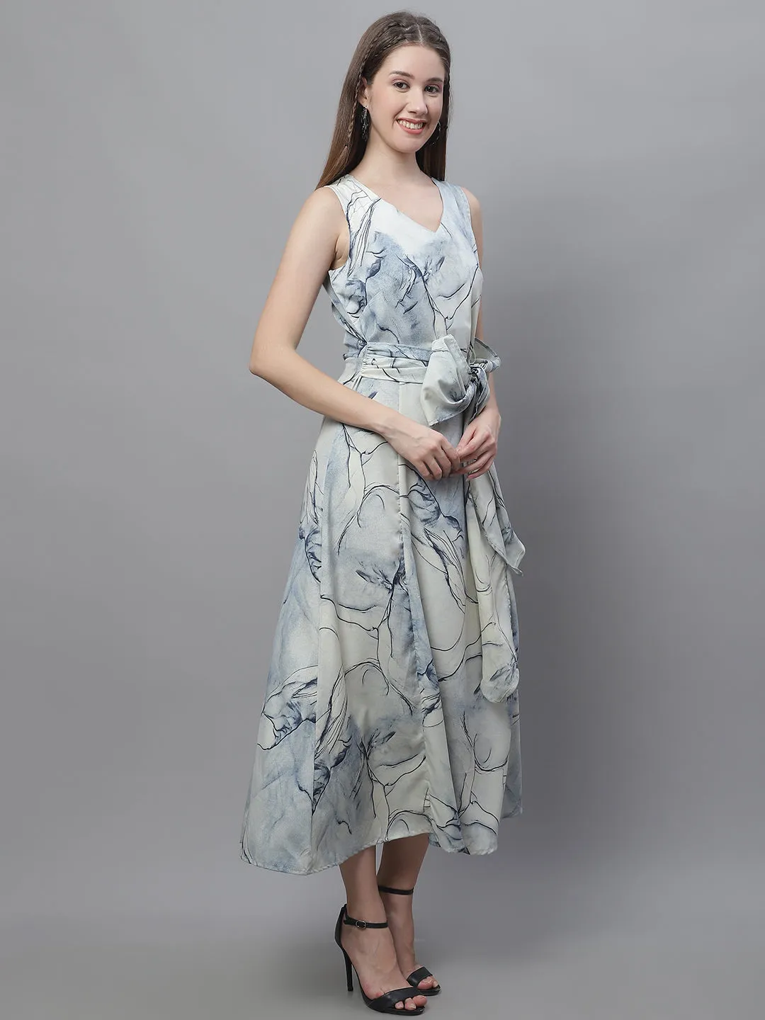 Women Blue Printed A-Line Dresses