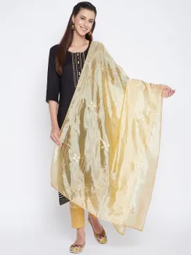 Women Fawn Printed Silk Dupatta