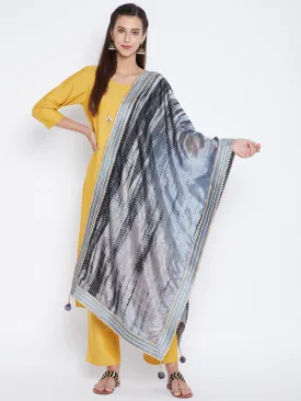 Women Grey Tie & Dye Gotta Patti Dupatta