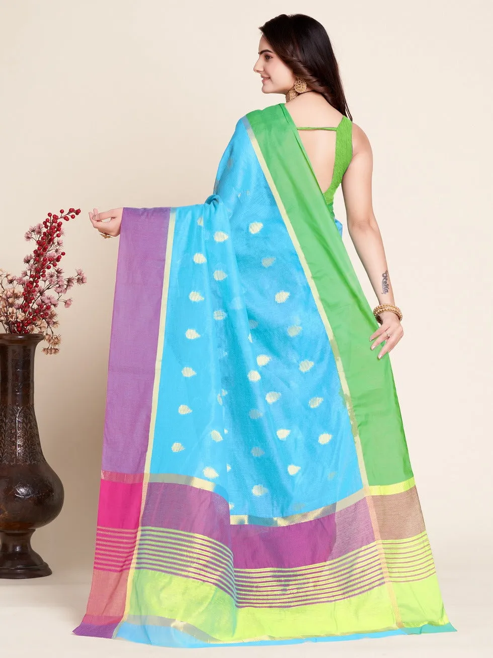 Women Party Wear Soft Silk Saree with Un-Stitched Blouse