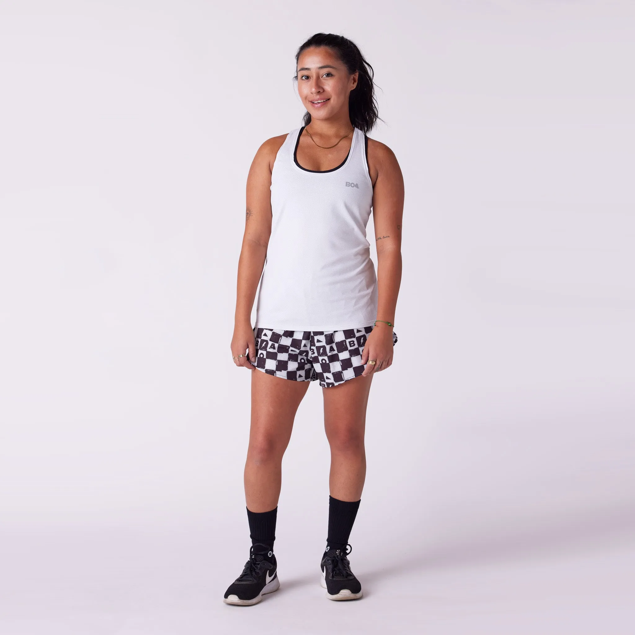 Women's AeroPro 3" Split Shorts - Checkers