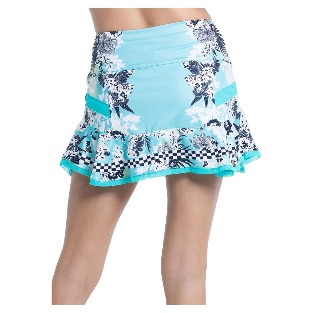 Women`s Long Garden Party Tennis Skort Cool Blue