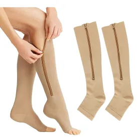 Zippered Compression Socks for Swelling Relief  Men  Women