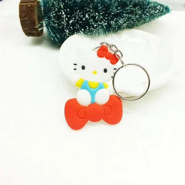 Zoeber Anime Cartoon PVC Keychain cute bunny captain Marvel owl KT Key Cover For Women  key chain keyring bag phone straps chain