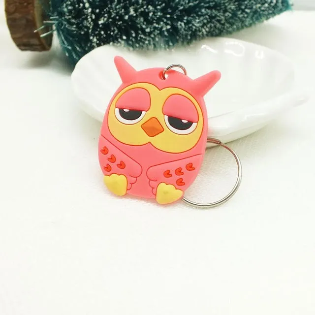 Zoeber Anime Cartoon PVC Keychain cute bunny captain Marvel owl KT Key Cover For Women  key chain keyring bag phone straps chain